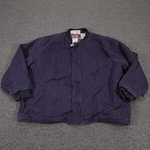 SteelGuard Jacket Mens 2XL‎ Blue FR Canvas Bomber Full Zip Workwear Pockets